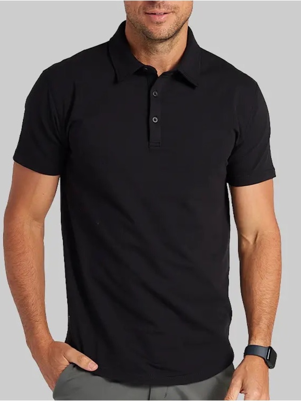 NWT BYLT Basics LUX Polo Black Short Sleeve Shirt Size M